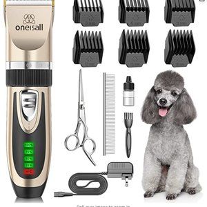 oneisall Dog Clippers Low Noise, 2-Speed Quiet Dog Grooming Kit Rechargeable